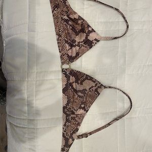 H&M Brown Snake Print Bikini Top